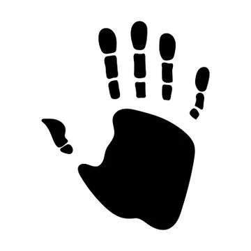 Vector Black Handprint isolated on white background. Vector illustration. Stock Illustration