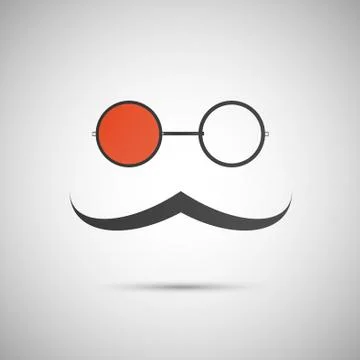 Vector black hat and mustache on a white background Stock Illustration
