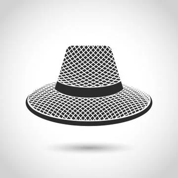 Vector black hat icon Stock Illustration