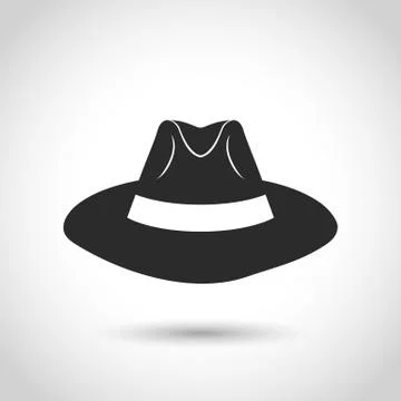 Vector black hat icon Stock Illustration