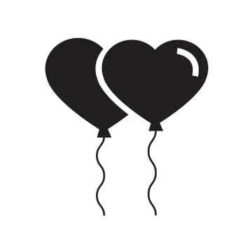 Vector black hearts icon Stock Illustration