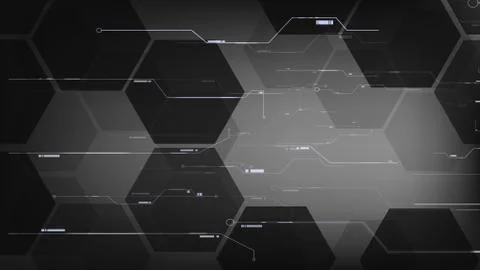 Vector black hexagon technological interface backgrounds Stock Illustration