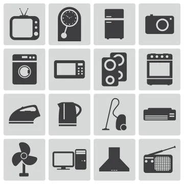 Vector Black  Home Icons Set Stock Illustration