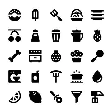Vector Black Hotel Icon Set Stock Illustration