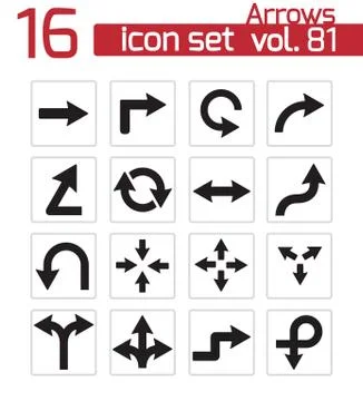 Vector black icon arrows icons Stock Illustration