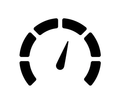 Vector black icon speedometer mileage meter with arrow for dashboard indicators Stock Illustration