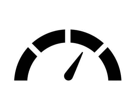 Vector black icon speedometer mileage meter with arrow for dashboard indicators Illustrazione stock