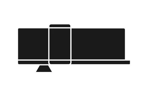 Vector black illustration of devices for responsive web programming. Stock Illustration