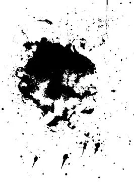 Vector black ink blot isolated on a white Stock Illustration