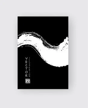 Vector black ink brush stroke. eps10 abstract illustration Stock Illustration