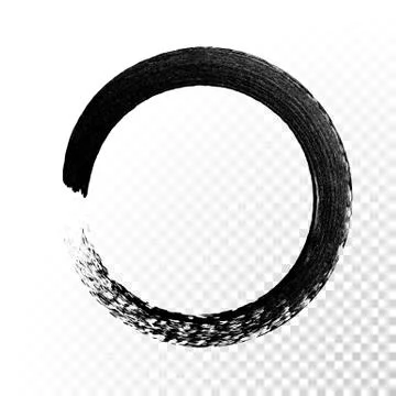Vector black ink circle paint stroke. Stock Illustration
