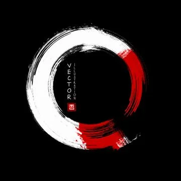 Vector black ink round stroke Stock Illustration