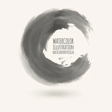 Vector black ink round stroke Stock Illustration