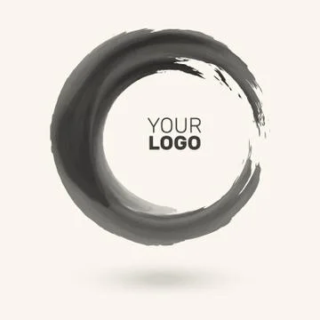 Vector black ink round stroke. eps10 abstract vector illustration Stock Illustration