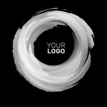 Vector black ink round stroke. eps10 abstract vector illustration Stock Illustration