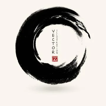 Vector black ink round stroke Stock Illustration