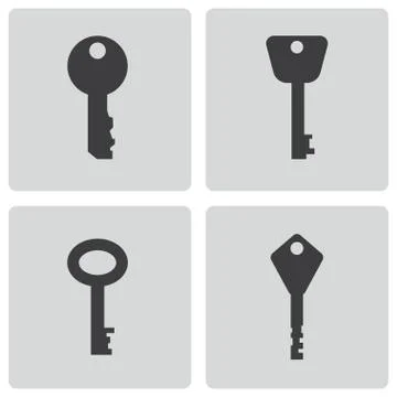 Vector black key icons set Stock Illustration