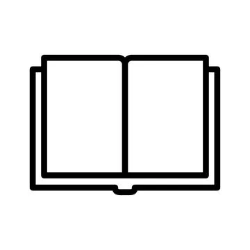 Vector black line icon book isolated on white background イラスト素材