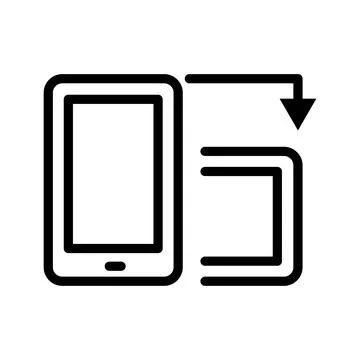 Vector black line icon change the screen layout on your smartphone isolated.. Illustrazione stock