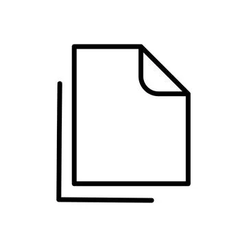 Vector black line icon copy data isolated on white background Stock Illustration