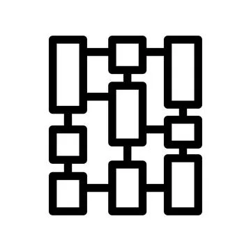 Vector black line icon data connection isolated on white background Stock Illustration