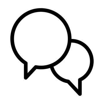 Vector black line icon dialogue isolated on white background Stock Illustration