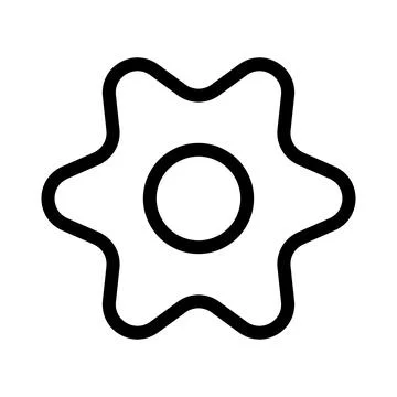 Vector black line icon gear isolated on white background Stock Illustration