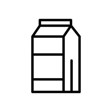 Vector black line icon juice in a box isolated on white background Illustration