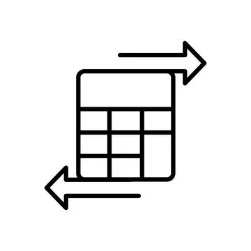 Vector black line icon mathematical solution isolated on white background Illustrazione stock
