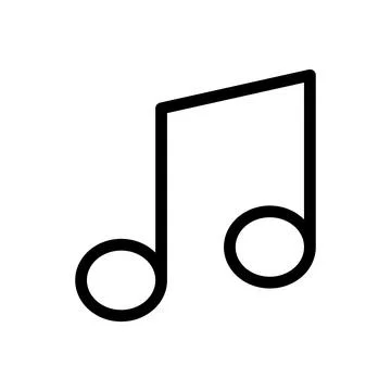 Vector black line icon musical note isolated on white background Stock Illustration