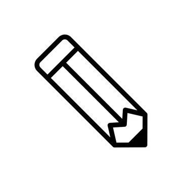 Vector black line icon pencil isolated on white background Stock Illustration