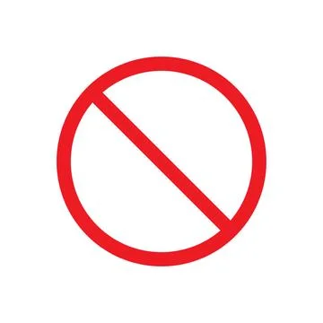 Vector black line icon prohibitory red sign in the form of a circle isolate.. Stock Illustration