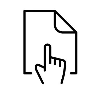 Vector black line icon select the desired file isolated on white background Stock Illustration