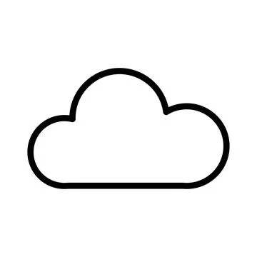 Vector black line icon simple cloud isolated on white background 스톡 일러스트