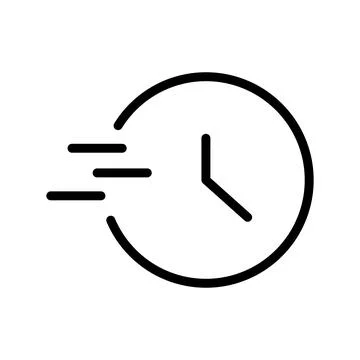 Vector black line icon time is running out isolated on white background Stockillustratie