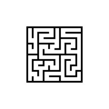Vector black line maze icon Illustrazione stock