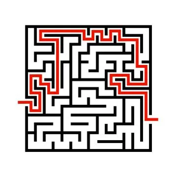Vector black line maze icon Stock Illustration