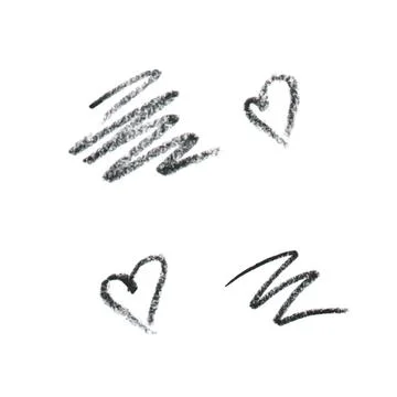 Vector black Liner or marker texture set eye pencil Stock Illustration