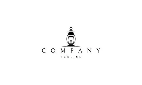 Vector black logo on which an abstract image of an oil lamp. Stock Illustration