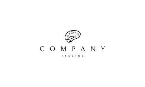 Vector black logo on which an abstract image of a creative brain. Stock Illustration
