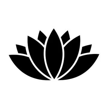 Vector black lotus icon on white background Stock Illustration