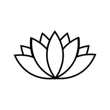 Vector black lotus icon on white background Stock Illustration