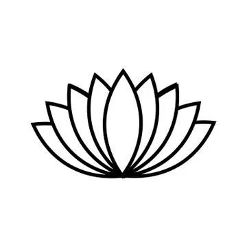 Vector black lotus icon on white background Stock Illustration