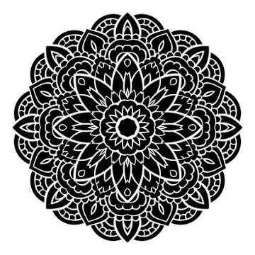 Vector black mandala. Stock Illustration
