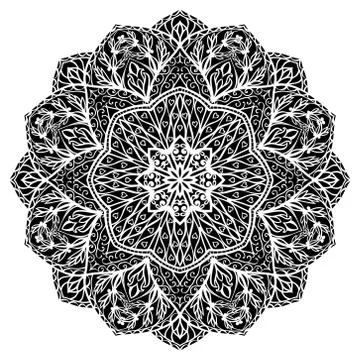 Vector black mandala. Stock Illustration