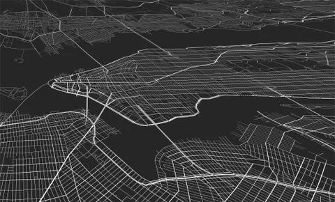 Vector black map of New york Stock Illustration
