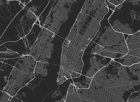Vector black map of New york Stock Illustration