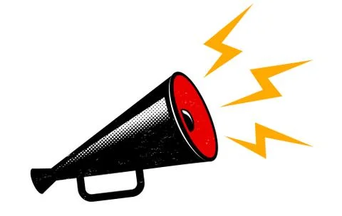 Vector black megaphone. Stock Illustration