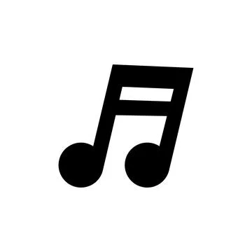 Vector black musical note on white isolated background Stock Illustration