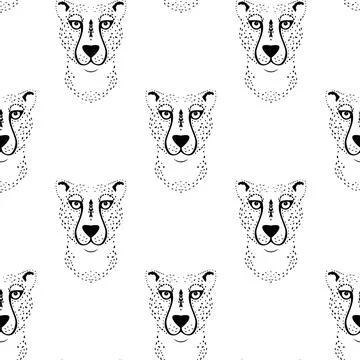 Vector Black nd White Cheetah seamless pattern background. Perfect for fabric Stock Illustration